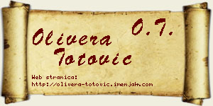 Olivera Totović vizit kartica